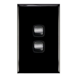 (I) XLP770/2 BLBL STD SWITCH 10A 2G BLK GLOSS