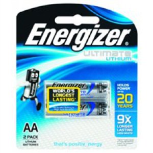 BATTERY LITHIUM AA ULTIMATE L91BP2T ENERGIZER 2PK