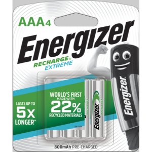 BATTERY RECHARGEABLE NI-MH AAA NH12BP4T ENERGIZER 4PK