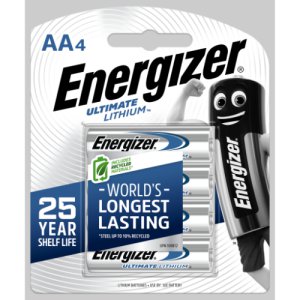 BATTERY LITHIUM AA ULTIMATE L91BP4T ENERGIZER 4PK