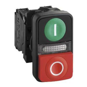 ZB5AW7L3741 PUSH BUTTON PLAS DBL HEADED PILOT LIGHT IP66