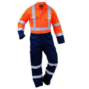 OVERALL D/N COTTON 13CAL ORA/NVY 9 43212