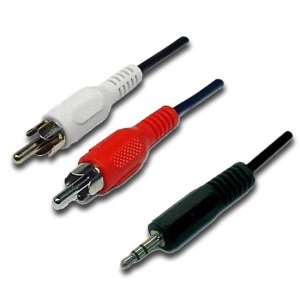 CABLE 10M STEREO 3.5MM PLUG TO 2X RCA PLUG