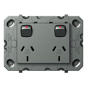 ARTEOR 777 10A SWITCHED DBL GPO MAGNESIUM AR777MGN