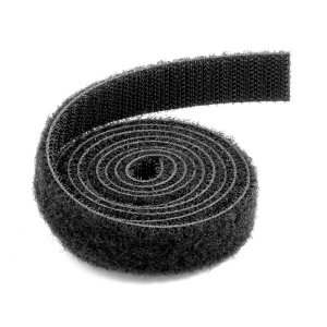 TAPE HOOK & LOOP 12MM X 25M BLK TNHL1225