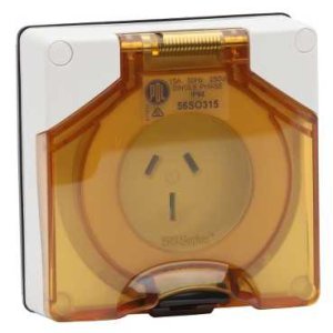 SOCKET 15A 3 PIN 250V 1PH IP66 RES WHT 56SO315LE