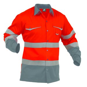 SHIRT D/N ORA/GRY 2XL SNBCO TWZ COTTON