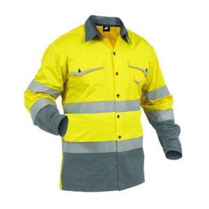 SNBCO FY/GRY XL COTTON SHIRT TWZ DAY/NIGHT INDUSTRIAL SHIRT