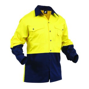 SHIRT DAY ONLY YLW/NVY XL 21102 COTTON