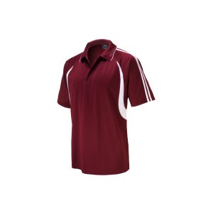 POLO MENS MAROON/WHT 2XL P3010 FLASH