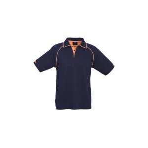 POLO MENS COTTON BK NVY/FL ORA 5XL P29012 FUSION