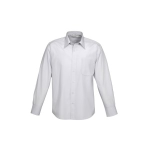 SHIRT MENS L/S SILV/GRY S S29510 AMBASSADOR