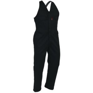 OVERALL BIB ELASTIC SHOULDER P/C BLK 10