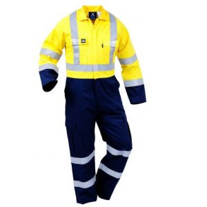 OVERALL D/N COTTON 8.6CAL NVY/YLW 7 43212