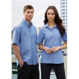 SHIRT MENS S/S CHAMBRAY M SH113