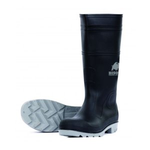 GUMBOOT SAFETY PVC BLK/GRY 5 INCAGS