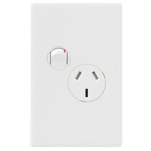 POWERPOINT E-DED 10A SINGLE VERTICAL WHITE EDV787WE