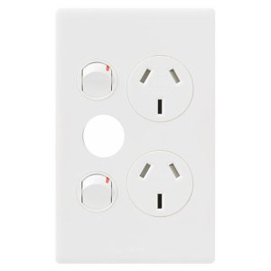 POWERPOINT E-DED 10A DBL VERT W/ EXTRA FUNC WHT EDV777XWE