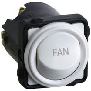 MECH SWITCH SPDT 16A ENGRAVED FAN WHITE EM770FANWE