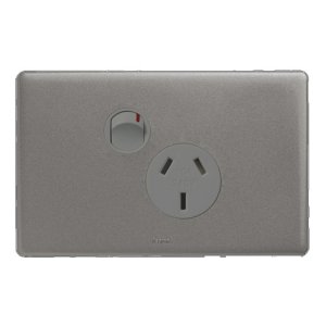 POWERPOINT E-DED 10A SINGLE URBAN GREY ED787UG