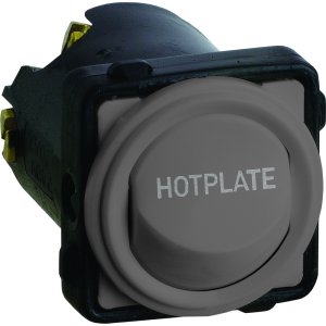(I) MECH SWITCH SPST 32A ENGRAVED HOT PLATE U/G
