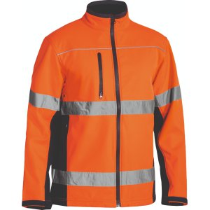 JACKET MENS TAPED ORA/NVY XS BJ6059T SOFT SHELL