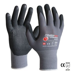 GLOVE NITRILE FOAM WITH DOTS OPEN SIDE 8 E440 TOUCHLINE