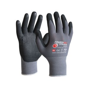 GLOVE NITRILE FOAM WITH FOAM DOTS 3/4 BACK 11 E448 TOUCHLINE
