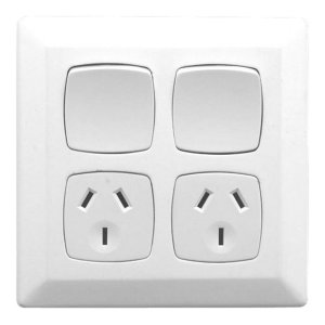 SWITCH SOCKET TWIN 10A 250V WHT P2025/2-WE