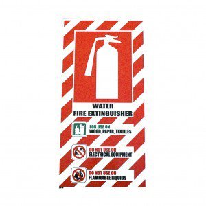SIGN BLAZON WATER FIRE EXTINGUISHER 7825