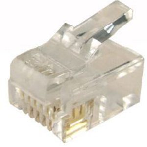 PLUG MOD RJ-12S 6P6C FOR SOLID CABLE 3MICRON 200PC JAR