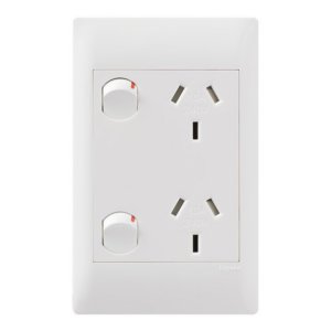 POWERPOINT E-COM 10A DOUBLE VERT WHITE ECV777WE