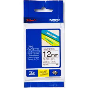 TAPE LAMINATED WHT ON BLACK 18MMX8M P-TOUCH TZE345