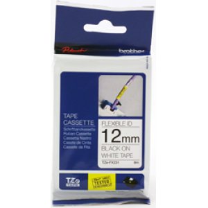 TAPE FLEXI ID BLACK ON WHITE 12MMX8M TZEFX231