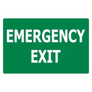 330X145 LUMINOUS EMERGENCY EXIT (GLOW IN THE DARK)