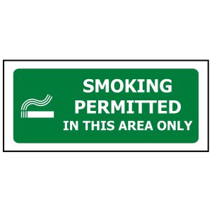 450X200 SMOKING PERMITTED IN THIS AREA ONLY