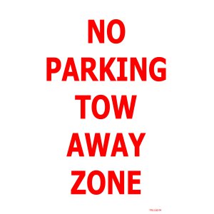 NO PARKING TOW AWAY ZONE