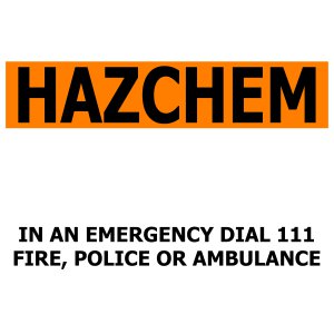 SITE ENTRANCE HAZCHEM SIGN SELF-ADHESIVE