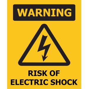 100X150 WARNING RISK OF ELECTRIC SHOCK