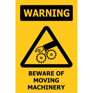 100X150 WARNING BEWARE OF MOVING MACHINERY