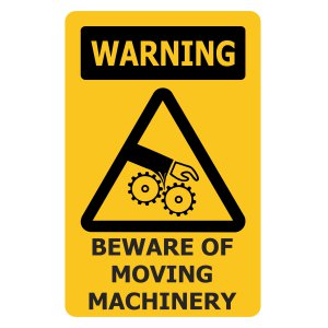 480X600 WARNING BEWARE OF MOVING MACHINERY