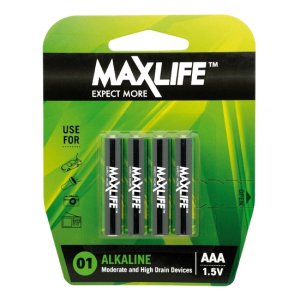 BATTERY AAA ALKALINE 4PK BATAAA-A4 MAXLIFE