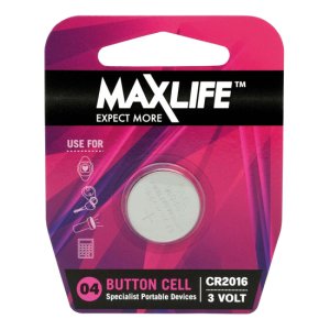 BATTERY CR2016 LITHIUM BUTTON CELL SINGLE BAT2016 MAXLIFE