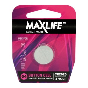 BATTERY CR2025 LITHIUM BUTTON CELL SINGLE BAT2025 MAXLIFE