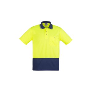 POLO HI-VIS S/S YLW/NVY L ZH231