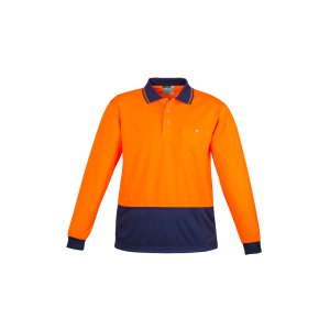 POLO HI-VIS L/S DAY ONLY ORA/NVY XL ZH232