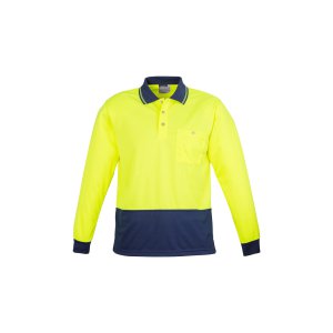 POLO HI-VIS L/S DAY ONLY YLW/NVY 4XL ZH232