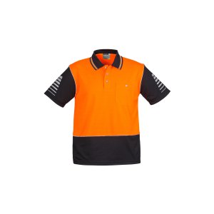 POLO HI-VIS ORA/BLK 4XL ZH236 ZONE