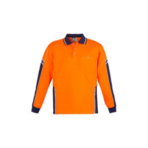 POLO HI-VIS L/S ORA/NVY 5XL ZH238 SQUAD