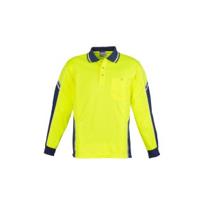 POLO HI-VIS L/S YLW/NVY 7XL ZH238 SQUAD